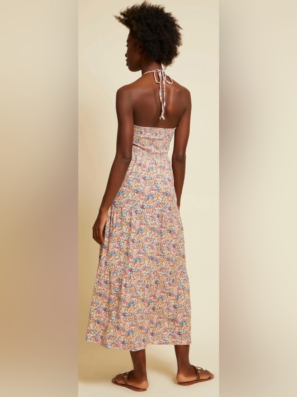 Nation LA Kira Smock Halter Floral Dress Size Medium NWT 100% Pima Cotton - Picture 2 of 11